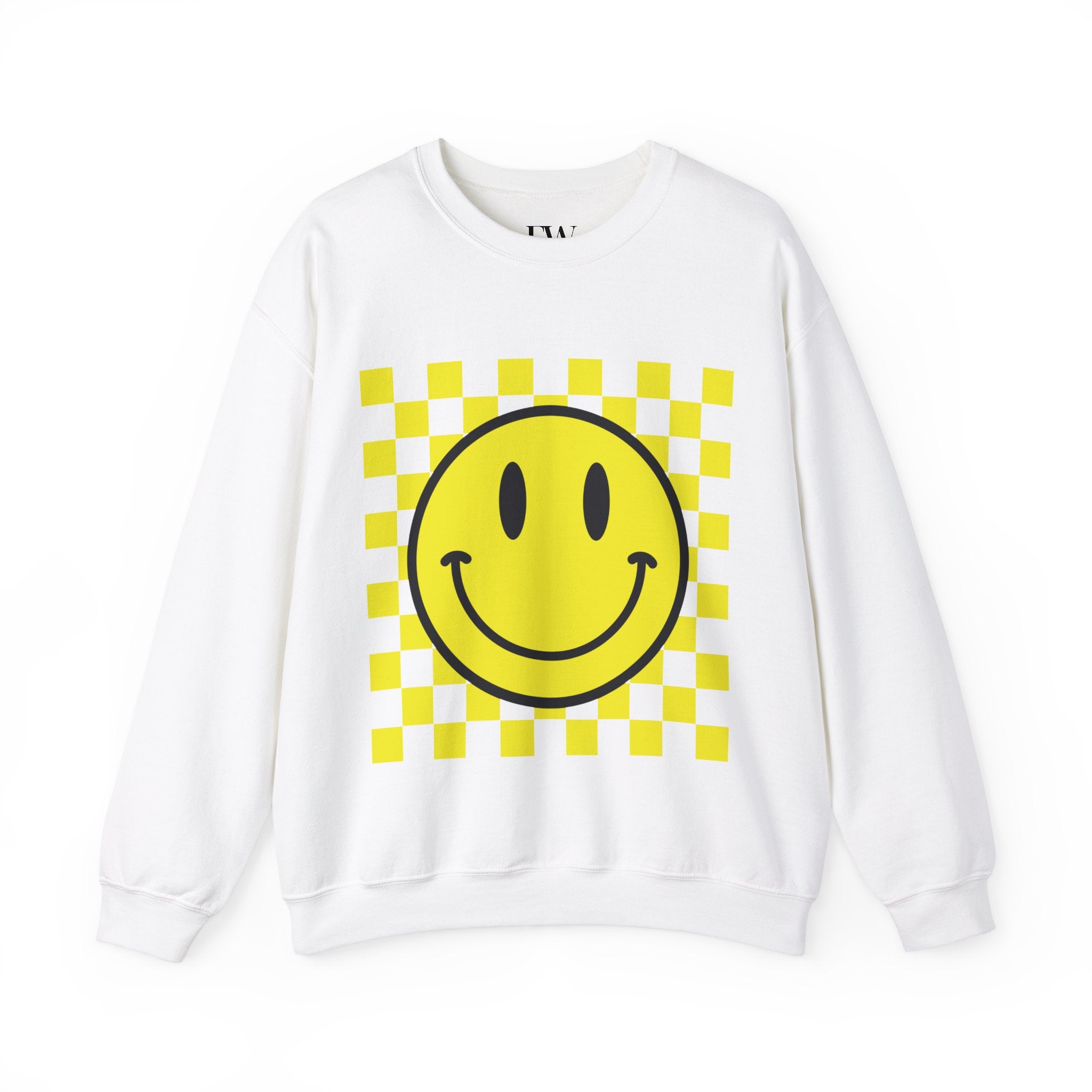 Smiley Face Checkered Sweatshirt