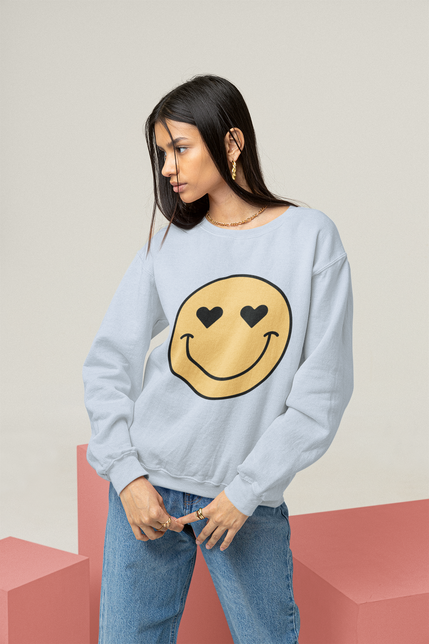 Heart Smiley Face Sweatshirt